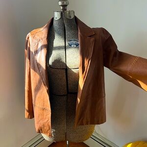 Anthropologie Hayden Vegan Brown Leather Jacket